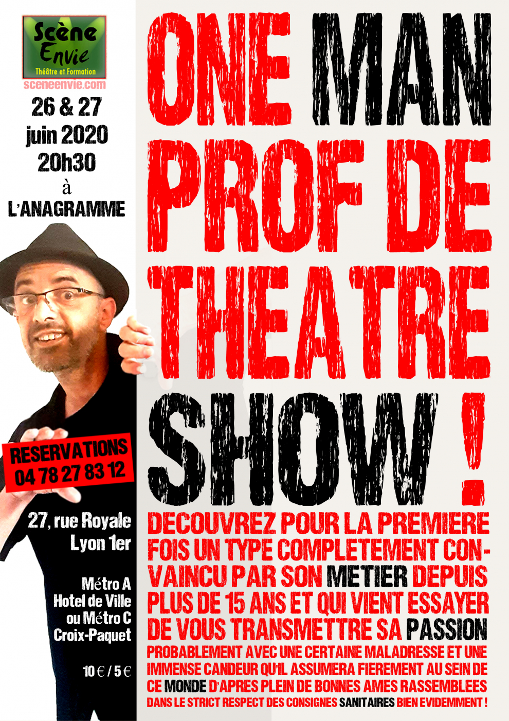 One man prof de théâtre show - Affiche